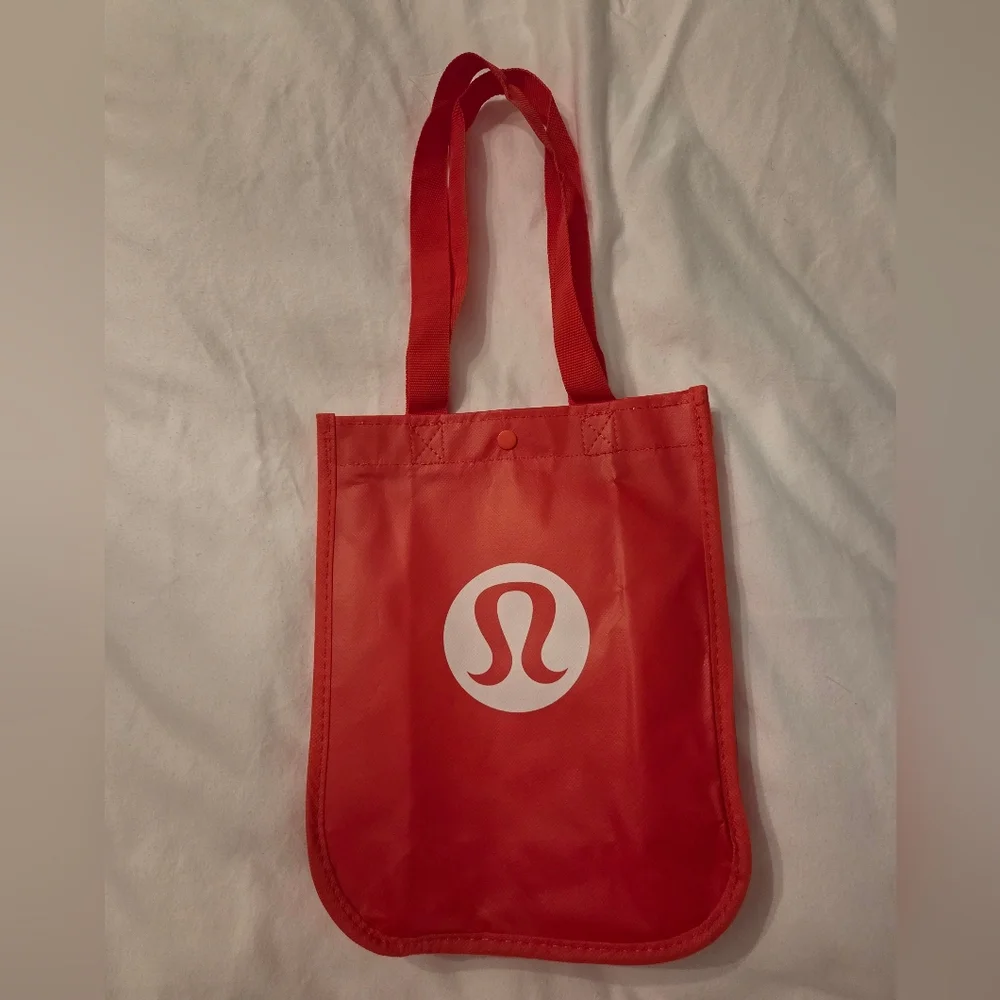 lululemon Red Reusable Shoping Bag with White Print